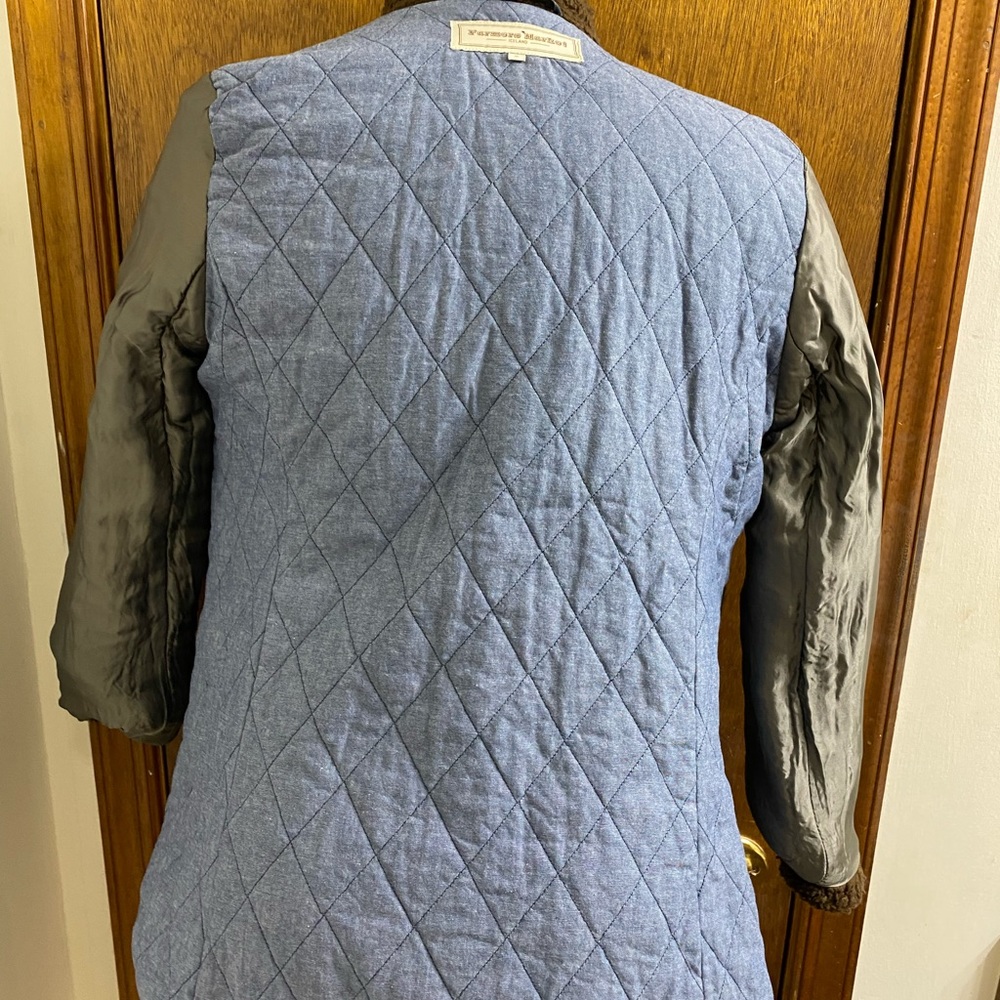 Farmers Market Iceland Olive Tweed Coat Sz Medium - Picture 8 of 8